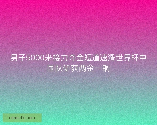 男子5000米接力夺金短道速滑世界杯中国队斩获两金一铜