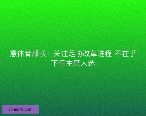 意体育部长：关注足协改革进程 不在乎下任主席人选